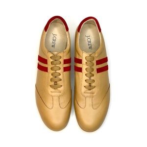 🆕 Perforated Beige Leather Sneakers